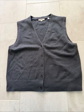 Vince Charcoal cashmere Crewneck Knit Vest